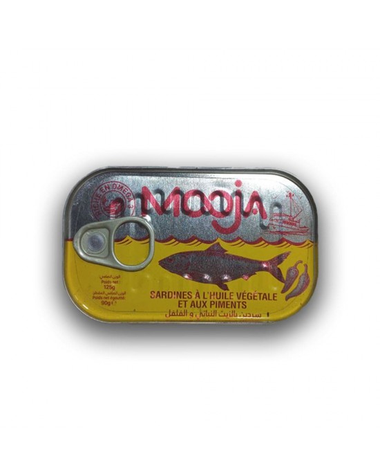 Premium Mooja Sardines in Chili-Infused Vegetable Oil, Delicious, Omega-3 & Protein Powerhouse, 5×125gr