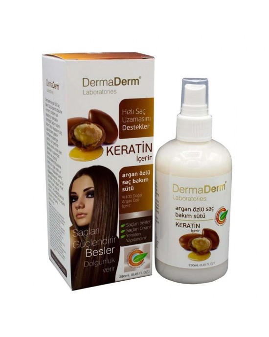  Dermaderm Milk with Argan and Keratin Extracts for Hair Care, 250 ml