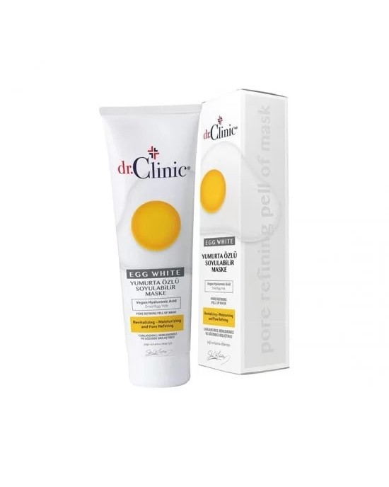 Dr. Clinic, Peel off mask with dried egg extract for oily and mixed skin to revitalize, moisturize and purify pores, 100 ml