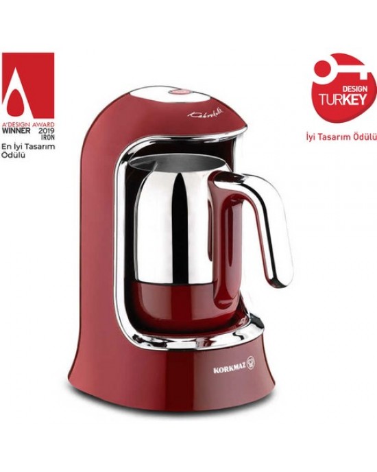 Korkmaz A860-3 Kahvekolik Kırmızı Türk Kahvesi Makinesi, Kahve Makinesi, Süt Köpürtücü Makinesi, Nespresso Makinesi, Süt Buharlı Espresso Makinesi, Şirin Cezve