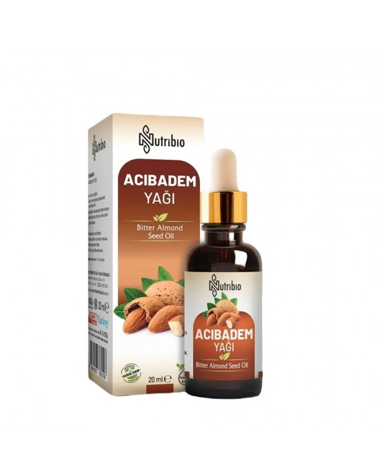 Acı Badem Çekirdeği Yağı, Soğuk Preslenmiş, Cilt Canlandırıcı, Akne Tedavi Edici, Saç Güçlendirici, Kasları Rahatlatıcı, 20 ml