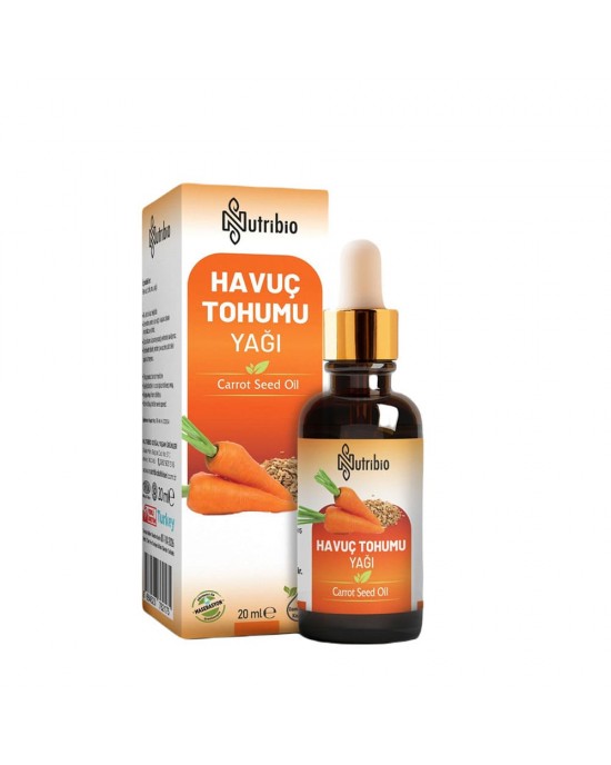 Havuç Tohumu Yağı, Cilt ve Saç İçin, Nemlendirici, Besleyici, Yenileyici, Koruyucu, Doğal Güneş Koruyucu, Anti-Aging Yağı, 20 ml