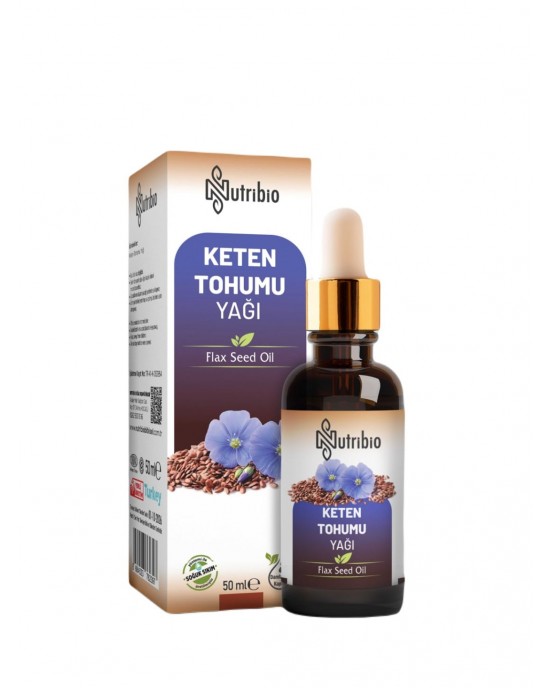 Keten Tohumu Yağı, Saf, Organik, Soğuk Sıkım Yağ, Omega-3 Zengini, Kalp ve Beyin Sağlığı İçin İdeal, Cilt ve Saç Bakımı İçin, 50 ml