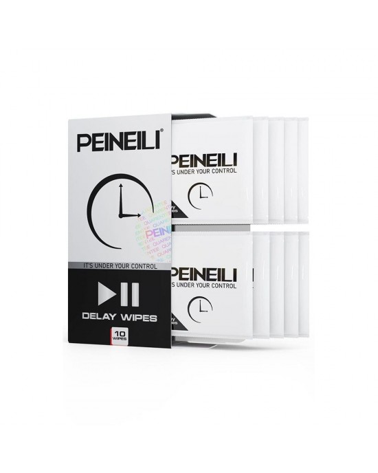 Peineili Delay Wipes -10 Wipes, Designed to Treat Premature Ejaculation, It's Under Your Control, Condom Compatible, Made in Turkey