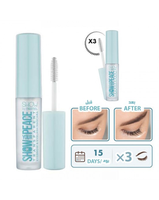 Show Your Peace Transparent Eyebrow & Eyelash Mascara, Eyebrow Transparent Mascara by PASTEL, 6ml