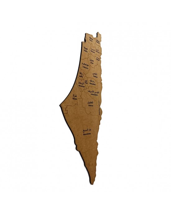 خريطة فلسطين المميزة على خشب, بساطة التصميم مع عظمة الجغرافيا, مدن فلسطين, غزة  