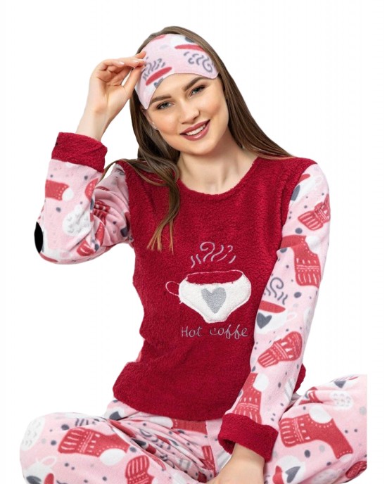"Stay Warm and Stylish with Women's Two-Piece Winter Pajamas - Hot Coffee Edition by Style Turk"