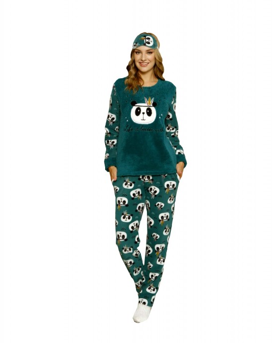 Turkish Winter Polar PJS, Green Loungewear Set for Ultimate Comfort