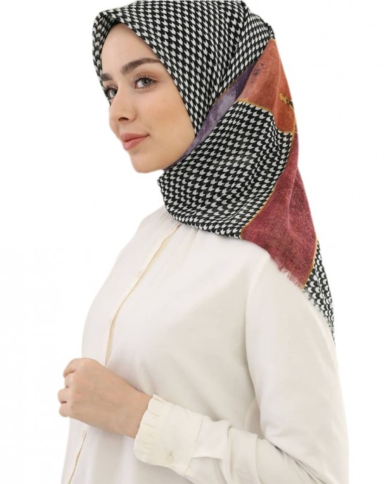 Turkish Hijab, Non-Slip Hijabs, Head Scarf for Women, Houndstooth Patterns