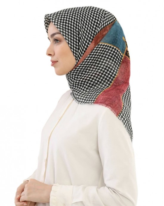 Turkish Hijab, Non-Slip Hijabs, Head Scarf for Women, Houndstooth Patterns