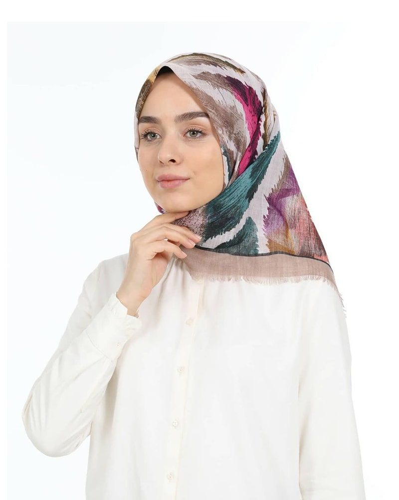 Sehr-i Sal Istanbul Turkish Turkey Gray Floral Muslim Hijab Head Scarf 72  x 30