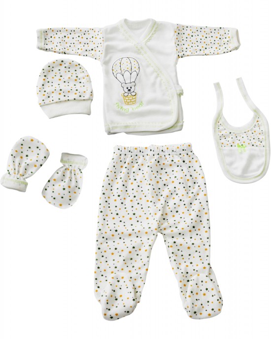 Turkish Baby Clothes Set - Newborn Clothes 5-Piece Outfit in 100% Cotton