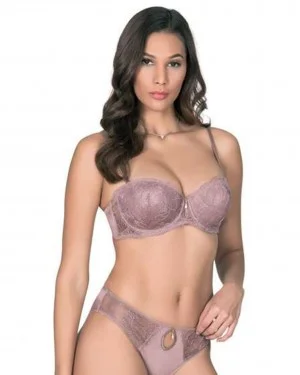 Classy Lace Lingerie Set With Bra and Panty one Push-up Bra Half