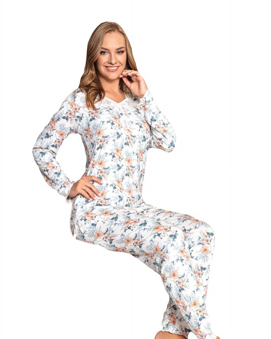 Turkish Women Pajamas Set, Stylish Long Sleeve Sleepwear in High-Quality Viscon Fabric
