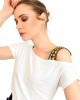 Casual Short Sleeve Shirt, Boat Neck Blouse Tops, Off One Shoulder Shirt