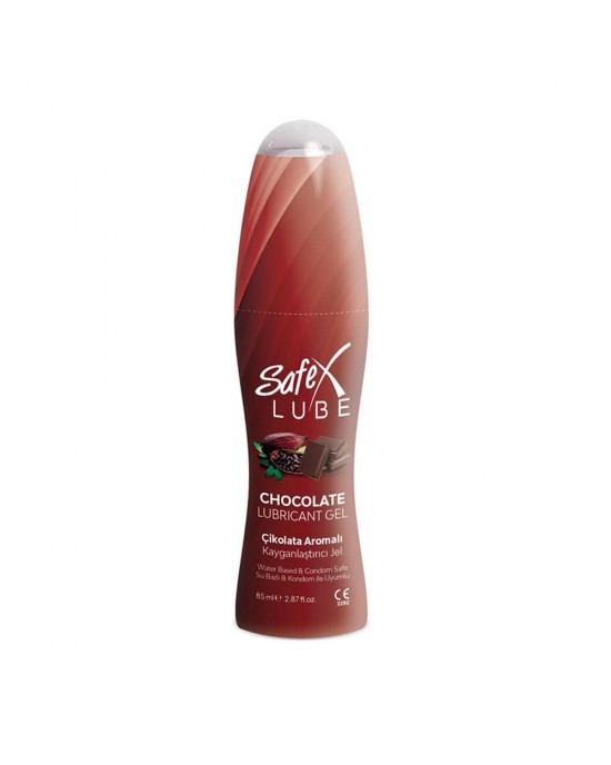 Safex Lube Chocolate Lubricant Gel, Water-Based Formula, Condom-Compatible, Long-Lasting, Chocolate Flavor, 85 ml (2.87 fl. oz)