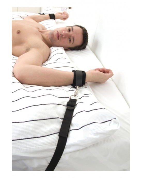 Unlock Passion, Fantasy Series Adjustable Bed Handcuffs Set - Complete 9 Piece Set and 1 Mask