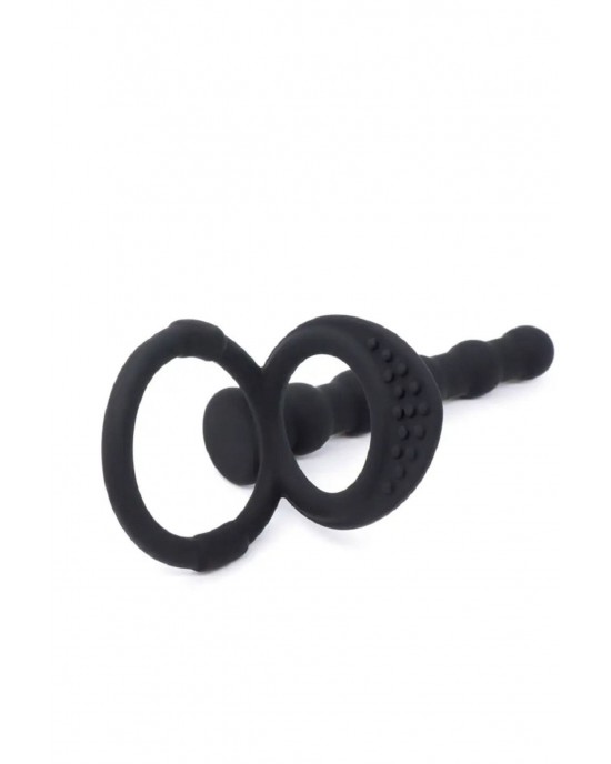 Penis Ring with Anal Entry, Anal Beads with Cock Ring - Ultimate Dual Stimulation Silicone Sex Toy