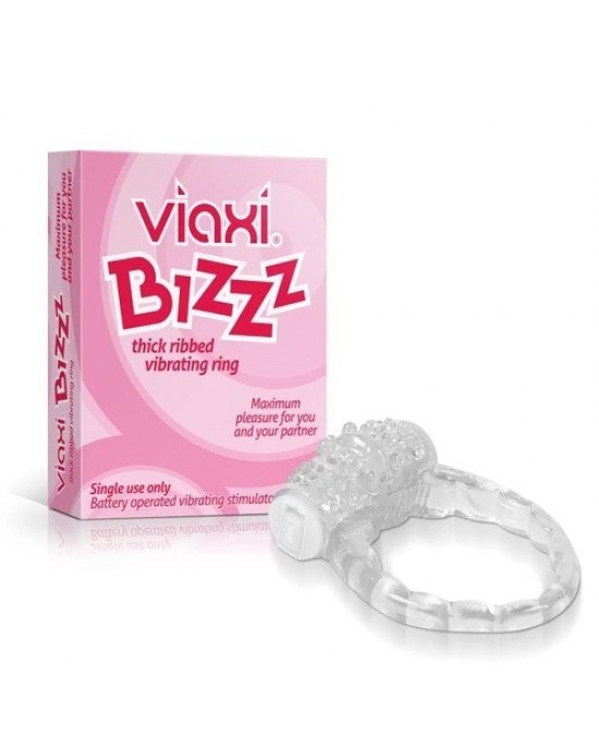 Viaxi Bizzz Penis Silicone Vibrating Ring - Single-Use Pleasure Enhancer with Intense Vibrations