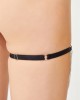 Cottonhill Adjustable Women's Leg Accessory with Black Fabric Ribbon and Silver Chain Detail