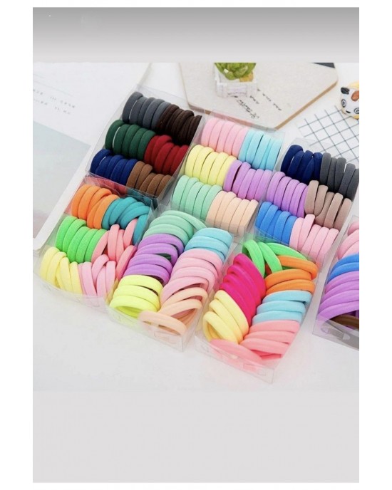 Women's 50-Piece Colorful Hair Rubber Band Set