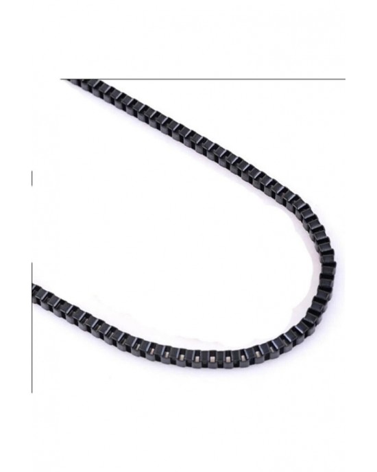 Ring Shaped Adjustable Black Ring Cube Bracelet And Necklace Set