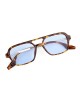 Modalucci Unisex Sunglasses, Fashionable, Stylish, Durable, Affordable UV Protection Eyewear, Bone Frame, Leopard Skin Color, Blue Lenses