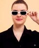 Modalucci Women's Sunglasses, Stylish, Polarized, UV Protection, High-Quality Eyewear, White Color, Black Lens Color