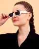 Modalucci Women's Sunglasses, Stylish, Polarized, UV Protection, High-Quality Eyewear, White Color, Black Lens Color