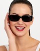 Modalucci Women's Sunglasses, Stylish, Polarized, UV Protection, High-Quality Eyewear, Black Color, Black Lens Color