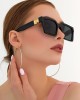 Gold Black Sunglasses for Women, Stylish, Polarized UV Protection Eyewear