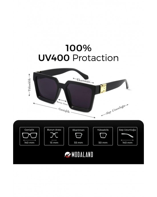 Gold Black Sunglasses for Women, Stylish, Polarized UV Protection Eyewear