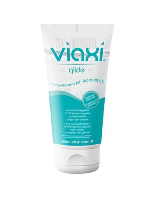 Viaxi Glide Sexual Lubricant, Plain Sex Lubes Gel 200 ml - Water-Based, Long-Lasting, Condom Compatible