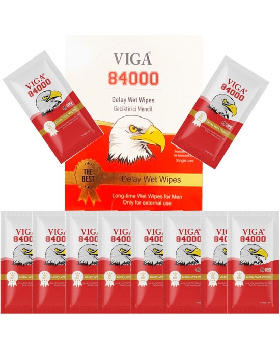 Vega 84000 Delay Wipes - Red Wet Wipes for Prolonged Intimate Moments and Control, Made in Germany, 10 Wipes X 3 Ml