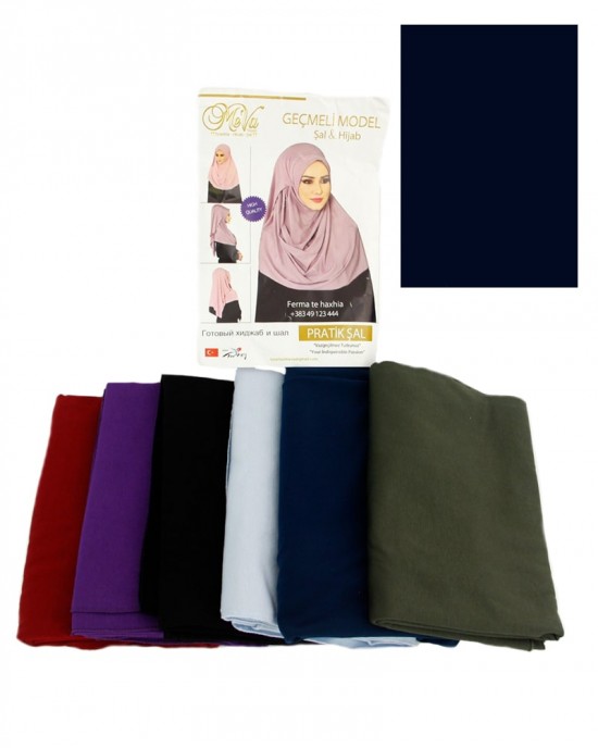 حجاب نسائي تركي تغطية نصف كاملة، تصميم إسلامي حجاب و شال قطعة واحدة