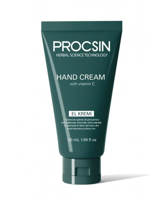 PROCSIN Vitamin C Intensive Moisturizing Repair Hand Cream 50 ml - Nourishing Hand Care with Vitamin C, Shea Butter, Olive Oil, Grape Seed Oil