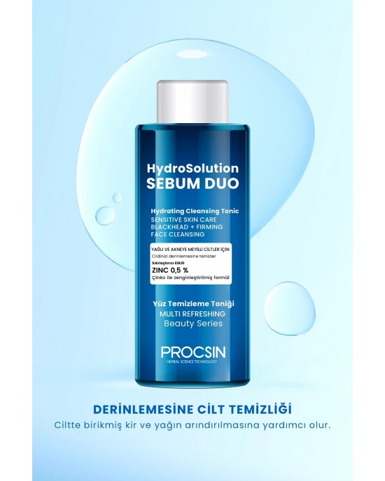 PROCSIN Hydrosolution Tonic 200 ml – الحل التجميلي التركي الأمثل للبشرة الدهنية والمعرضة لحب الشباب
