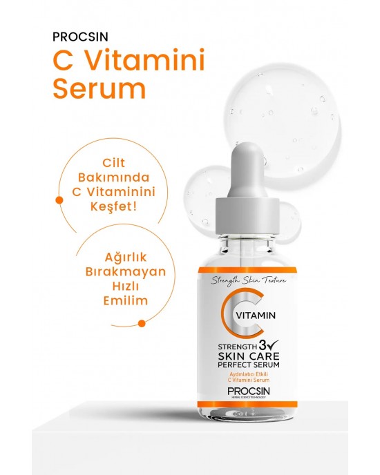 PROCSIN Vitamin C Brightening and Tone Equalizing Care Serum 20ML – Transform Your Skin with the Power of Turkish Beauty and Vitamin C