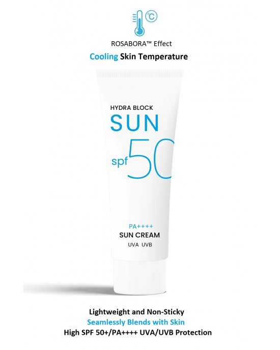 PROCSIN Sunscreen Hydra Block SUN SPF50+ ROSABORA Sun Cream: High SPF, Anti-Redness, For Sensitive Skin