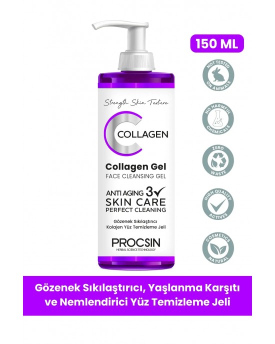 PROCSIN Gözenek Sıkılaştırıcı Kollajenli Yüz Temizleme Jeli 150 ML - Türk Güzellik ve Cilt Bakımında Devrim