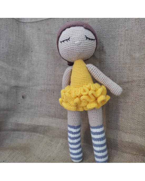 Girl Toy Amigurumi, Doll for Kids, Amigurumi Doll, Crochet Doll, 100% Organic Syrian Handmade Soft Amigurumi Toy, Amigurumi Sleeping Friend