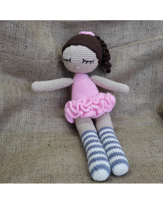 Girl Toy Amigurumi, Doll for Kids, Amigurumi Doll, Crochet Doll, 100% Organic Syrian Handmade Soft Amigurumi Toy, Amigurumi Sleeping Friend