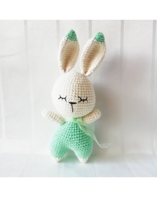 Amigurumi Rabbit Crochet Toy, Doll for Kids, Amigurumi Doll, Crochet Doll, 100% Organic Syrian Handmade Soft Amigurumi Toy, Amigurumi Sleeping Friend