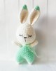 Amigurumi Rabbit Crochet Toy, Doll for Kids, Amigurumi Doll, Crochet Doll, 100% Organic Syrian Handmade Soft Amigurumi Toy, Amigurumi Sleeping Friend