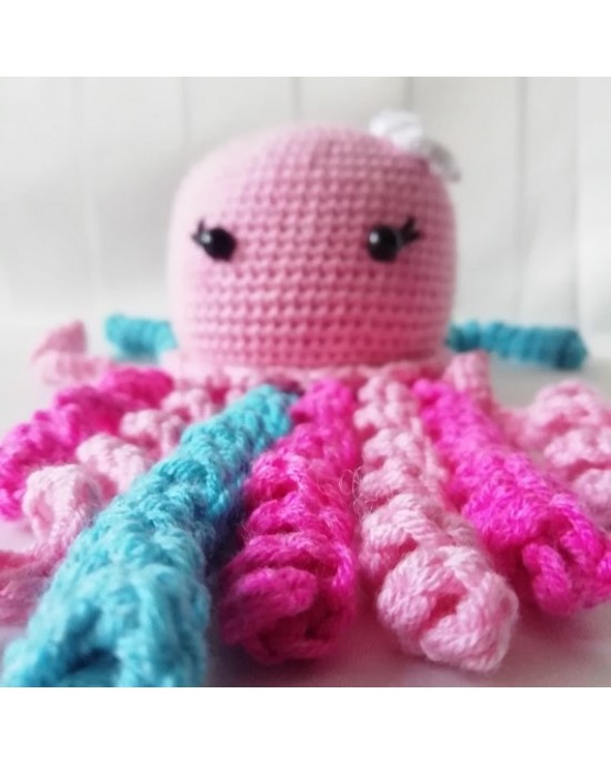 Amigurumi Octopus Crochet Toy, Doll for Kids, Amigurumi Doll, Crochet Doll, 100% Organic Syrian Handmade Soft Amigurumi Toy, Amigurumi Sleeping Friend