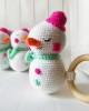 Amigurumi Snowman toy, Doll for Kids, Amigurumi Doll, Crochet Doll, 100% Organic Syrian Handmade Soft Amigurumi Toy, Amigurumi Sleeping Friend