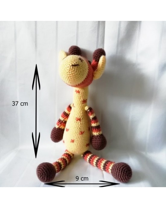 Zürafa, Çocuklar İçin Bebek, Amigurumi Bebek, Örgü Bebek, %100 Organik El Yapımı Yumuşak Amigurumi Oyuncak, Amigurumi Uyku Arkadaşı