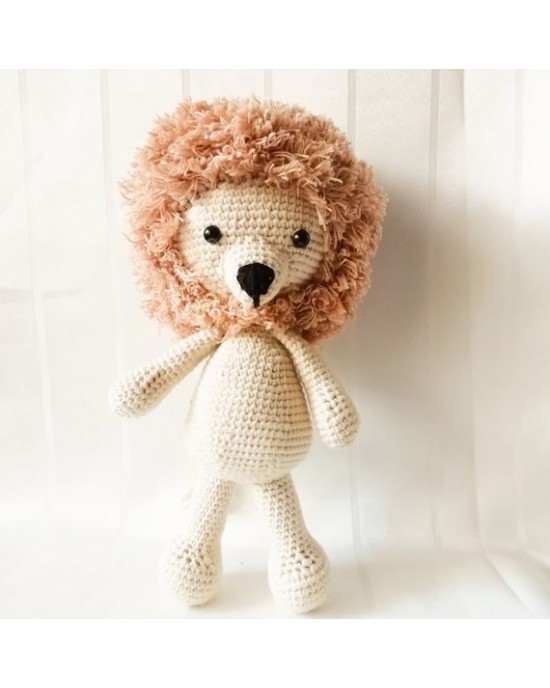 Amigurumi Lion Crochet Toy, Doll for Kids, Amigurumi Doll, Crochet Doll, 100% Organic Syrian Handmade Soft Amigurumi Toy, Amigurumi Sleeping Friend