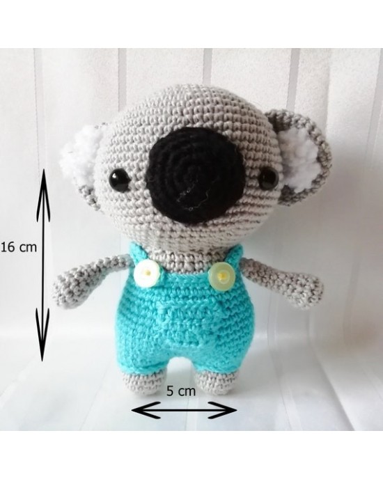 Amigurumi Koala toy, Doll for Kids, Amigurumi Doll, Crochet Doll, 100% Organic Syrian Handmade Soft Amigurumi Toy, Amigurumi Sleeping Friend