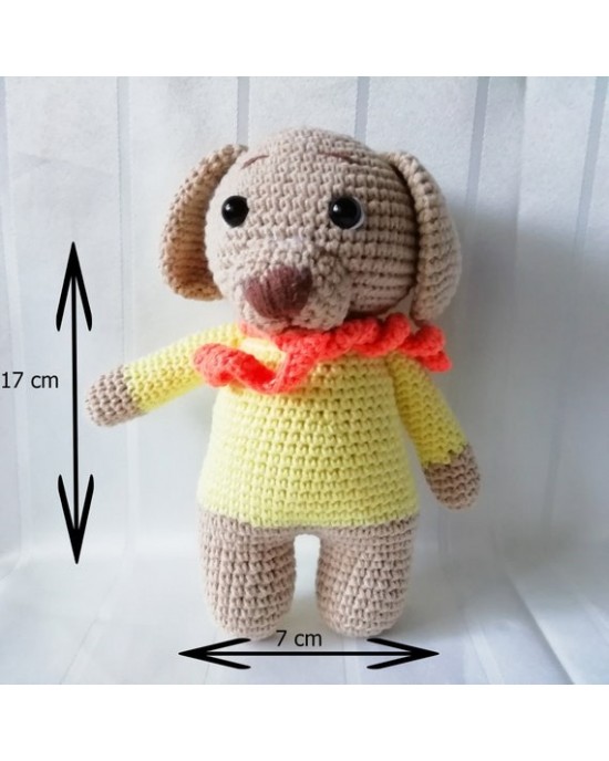 Köpek Oyuncak, Çocuklar İçin Bebek, Amigurumi Bebek, Örgü Bebek, %100 Organik El Yapımı Yumuşak Amigurumi Oyuncak, Amigurumi Uyku Arkadaşı